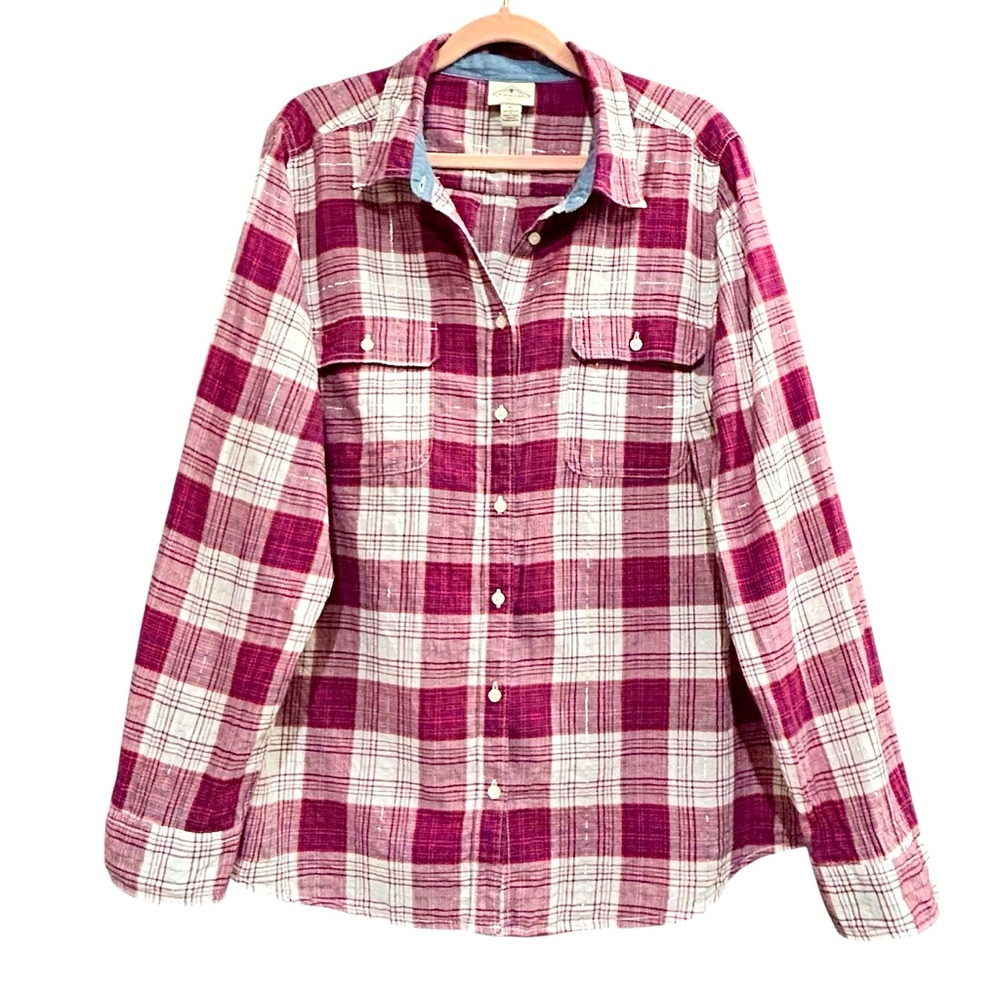 St John’s Bay plaid button up shirt Size XL